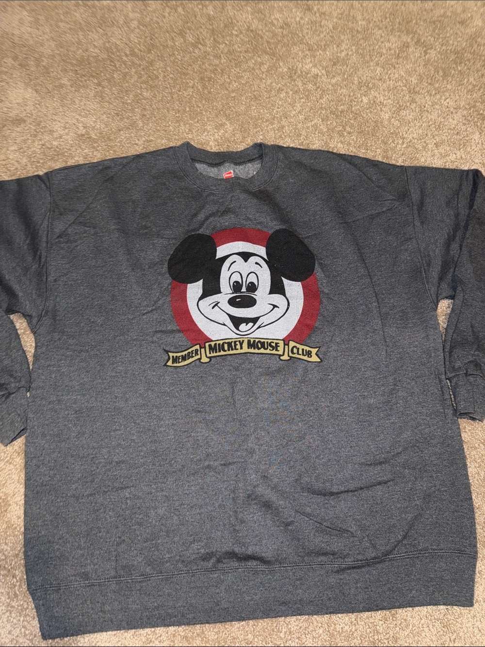 Disney Parks WDW Gray Mickey Mouse Club Mouseketeer Crew Neck - XL B15